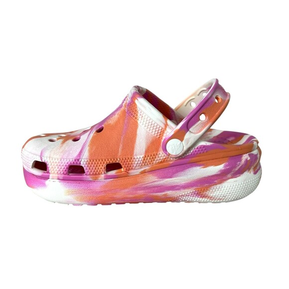Crocs Girls Marbled Cutie Platform Clogs Size 2 NWOT Papaya Pink & Orange - Picture 6 of 14